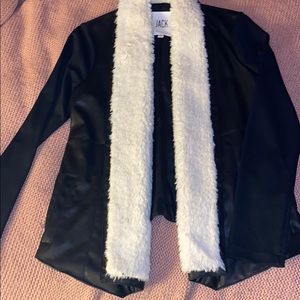 Leather and fur jacket